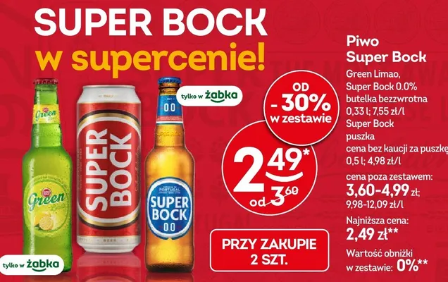 Piwo Super Bock Green Limao promocja w Żabka
