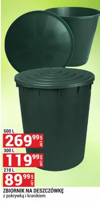 Zbiornik na deszczówkę z pokrywką i kranikiem 500 l promocja w Merkury Market