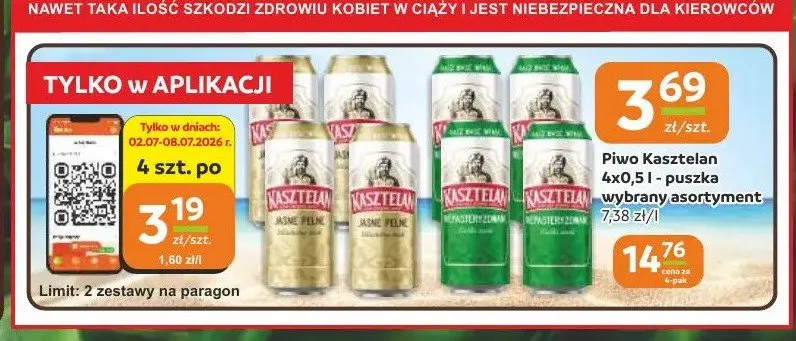 Piwo Kasztelan Jasne Pełne 4-pak 500 ml promocja w Gama