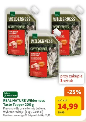 Bulion dla psa REAL NATURE Wilderness Taste Topper promocja w MAXI ZOO