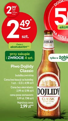 Piwo Dojlidy Classic butelka zwrotna promocja w Żabka