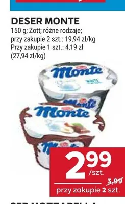 Deser Monte Zott promocja w Stokrotka