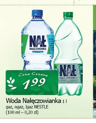 Woda niegazowana Nałęczowianka promocja w CEZAR Delikatesy