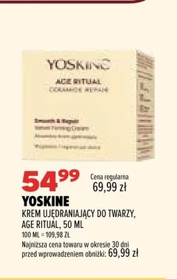 Krem ujędrniający do twarzy Yoskine Age Ritual promocja w Drogerie Natura