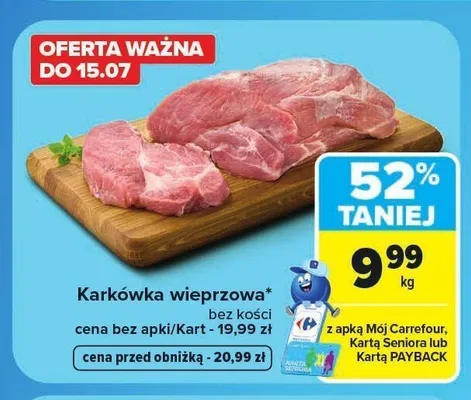 Karkówka wieprzowa bez kości promocja w Carrefour Market