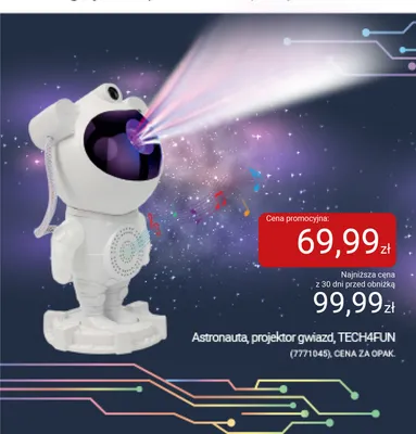 Projektor gwiazd Astronauta TECH4FUN promocja w Smyk