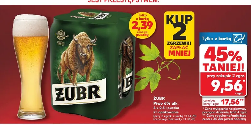 Piwo 6% alk. promocja w Kaufland