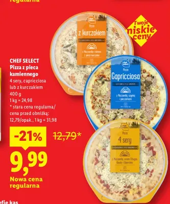 Pizza z pieca kamiennego capricciosa Chef Select promocja w Lidl
