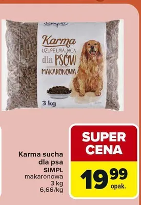 Karma sucha dla psa SIMPL makaronowa 3kg promocja w Carrefour