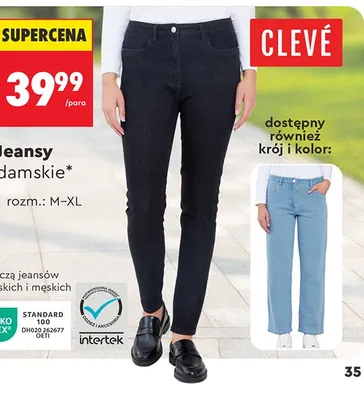 Jeansy damskie Clevé promocja w Biedronka