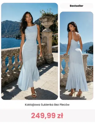 Sukienka koktajlowa bez pleców Renee promocja w Renee