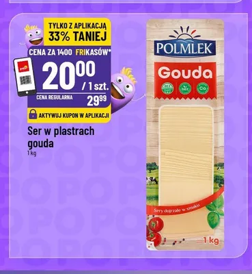 Ser w plastrach Gouda Polmlek promocja w POLOmarket