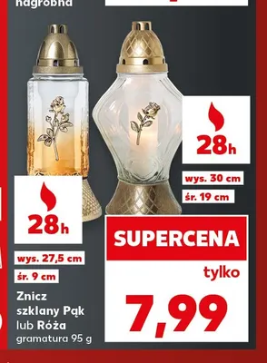 Znicz szklany Pąk promocja w Kaufland