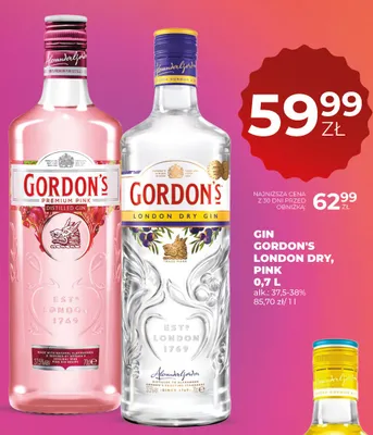 Gin Gordon's Premium Pink promocja w Duży Ben