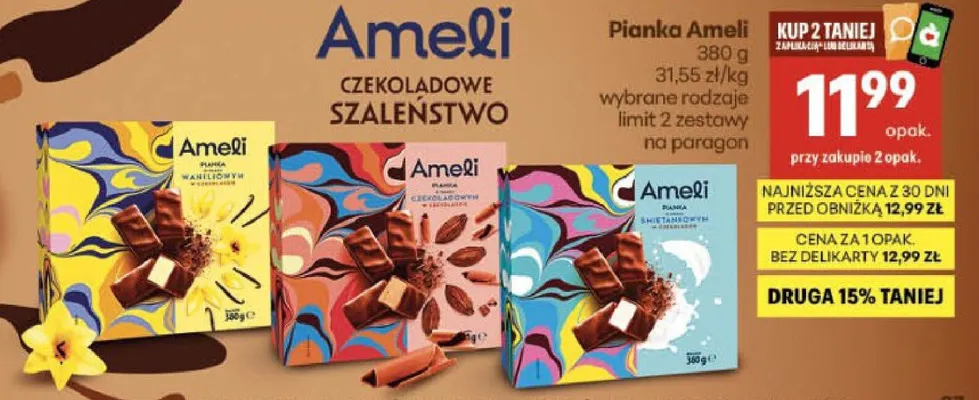 Czekoladowe szaleństwo - pianka, mleczna, gorzka promocja w Delikatesy Centrum