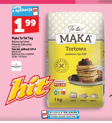 Mąka pszenna To ta! Tortowa typ 450 promocja w TOPAZ
