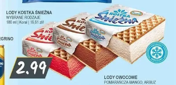 Lody kostka Śnieżna promocja w Słoneczko