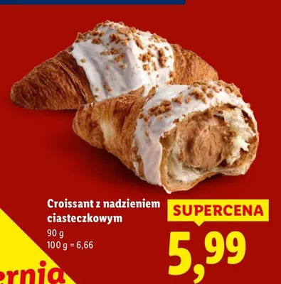 Croissant z nadzieniem ciasteczkowym promocja w Lidl