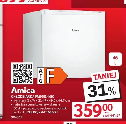 Chłodziarka Amica FM050,4/50 promocja w Selgros