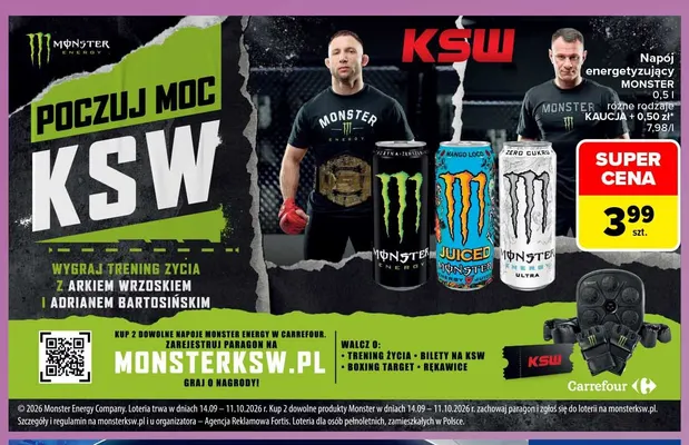 Napój energetyzujący Monster Energy Ultra promocja w Carrefour