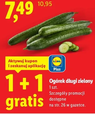 Ogórek długi zielony Lidl promocja w Lidl