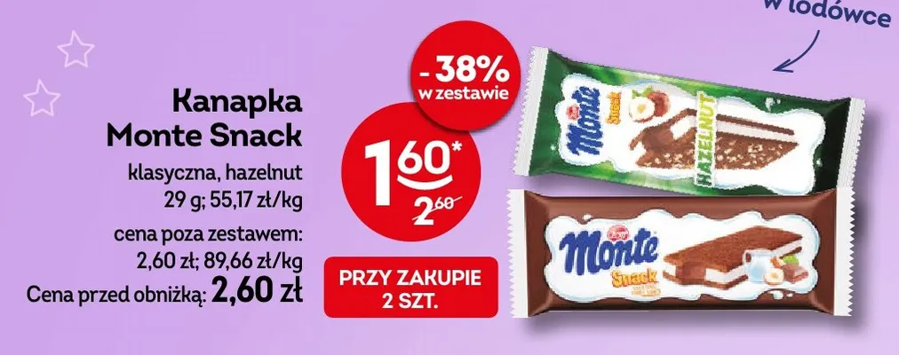 Kanapka Monte Snack hazelnut promocja w Żabka