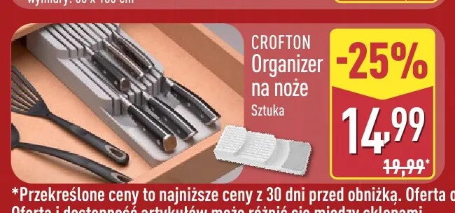 Organizer na noże Crofton promocja w Aldi