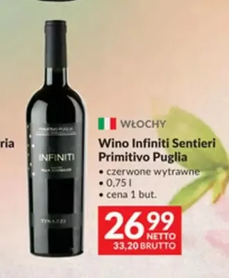 Wino czerwone Infiniti Sentieri Primitivo Puglia wytrawne promocja w Makro
