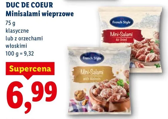 Minisalami wieprzowe z orzechami włoskimi promocja w Lidl