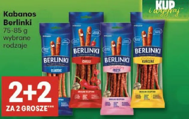 Kabanos Berlinki wybrane rodzaje promocja w Delikatesy Centrum