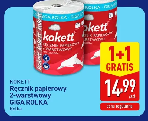 Ręcznik papierowy 2-warstwowy Giga Rolka Kokett promocja w Aldi