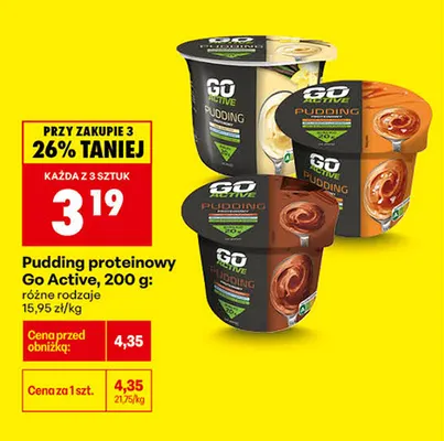 Pudding proteinowy Go Active promocja w Biedronka