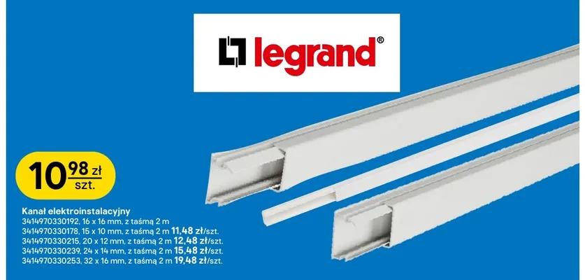 Kanał elektroinstalacyjny 32x16 mm z taśmą 2 m Legrand promocja w Castorama