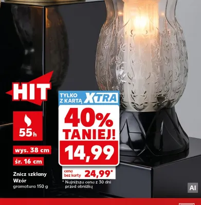 Znicz szklany Wzór promocja w Kaufland