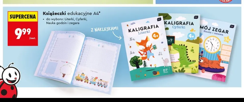 Książeczka edukacyjna A4 Kaligrafia Literki Interdruk promocja w Biedronka