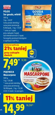 Ser gouda wiórki Pilos promocja w Lidl