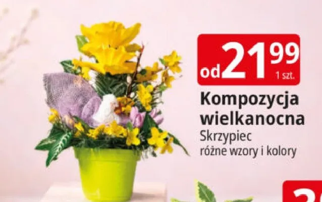 Kompozycja wielkanocna Skrzypiec promocja w Leclerc