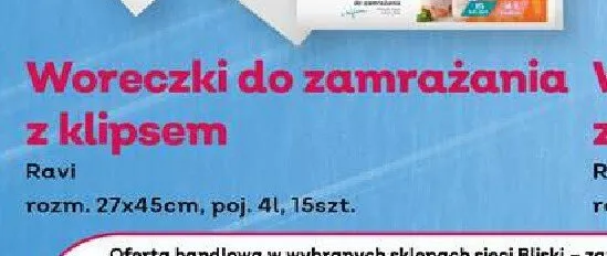 Woreczki do zamrażania z klipsem Ravi 4 l 15-pak promocja w Bliski