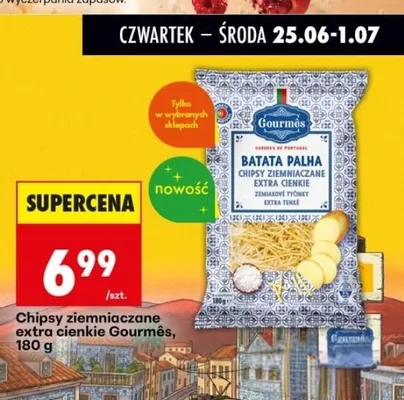 Chipsy ziemniaczane extra cienkie Gourmês Batata Palha promocja w Biedronka