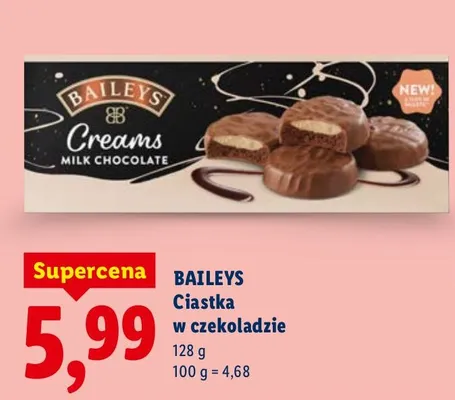 Ciastka w czekoladzie Baileys Creams Milk Chocolate promocja w Lidl