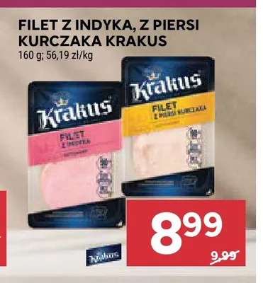 Filet z indyka, z piersi kurczaka Krakus promocja w Stokrotka