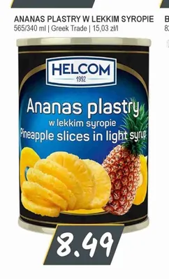 Ananas w puszce plastry w lekkim syropie Helcom promocja w Słoneczko