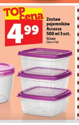 Zestaw pojemników Accassa 500 ml 3 szt. promocja w TOPAZ