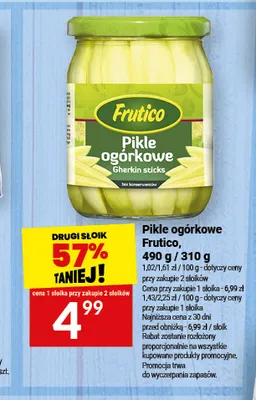 Pikle ogórkowe Frutico promocja w Twój Market