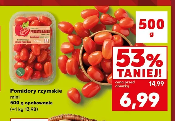 Pomidory rzymskie mini promocja w Kaufland
