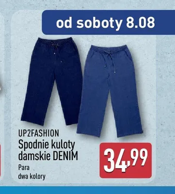 Spodnie kuloty damskie Denim Up2Fashion promocja w Aldi