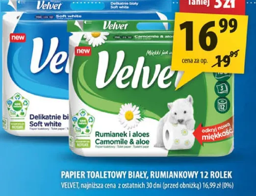 Papier toaletowy biały, rumiankowy 12 rolek promocja w Arhelan