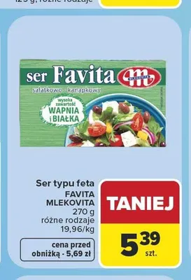 Ser typu feta Favita Mlekovita promocja w Carrefour