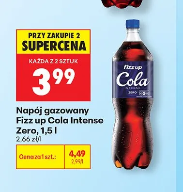 Napój gazowany Fizz Up Cola Intense Zero promocja w Biedronka