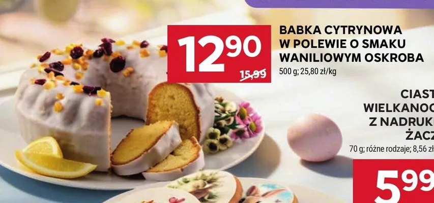 Babka cytrynowa w polewie o smaku waniliowym oskroba promocja w Stokrotka